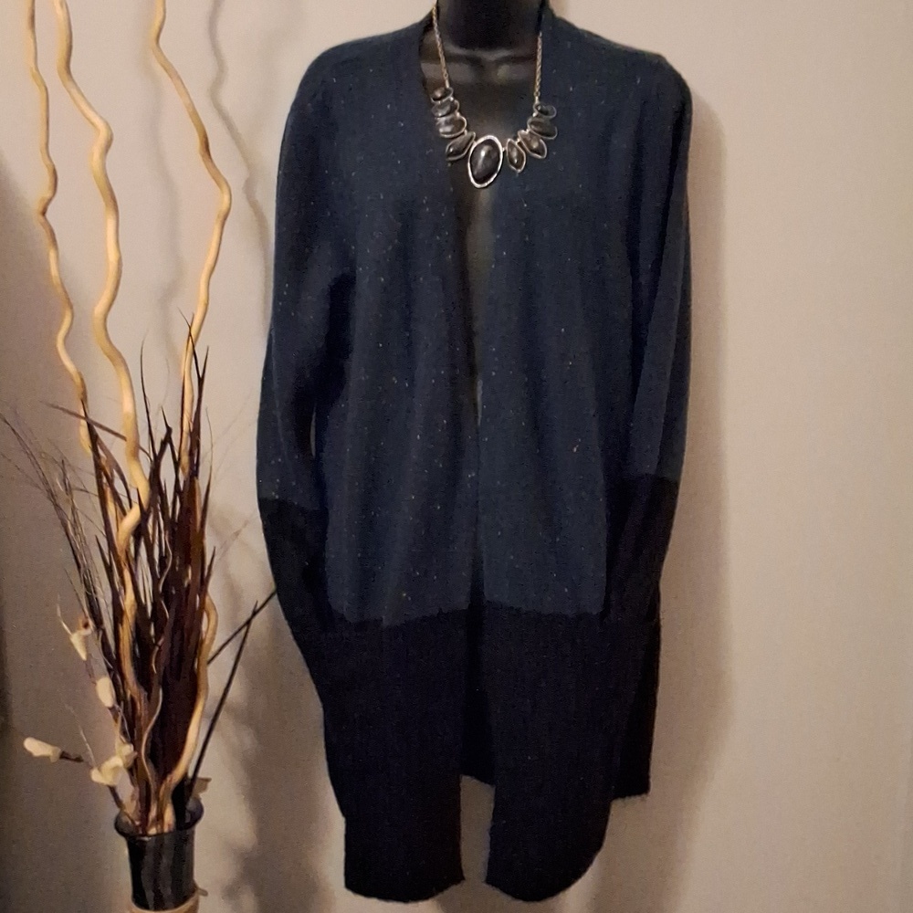 Love Ellie Teal and Black color block cardigan